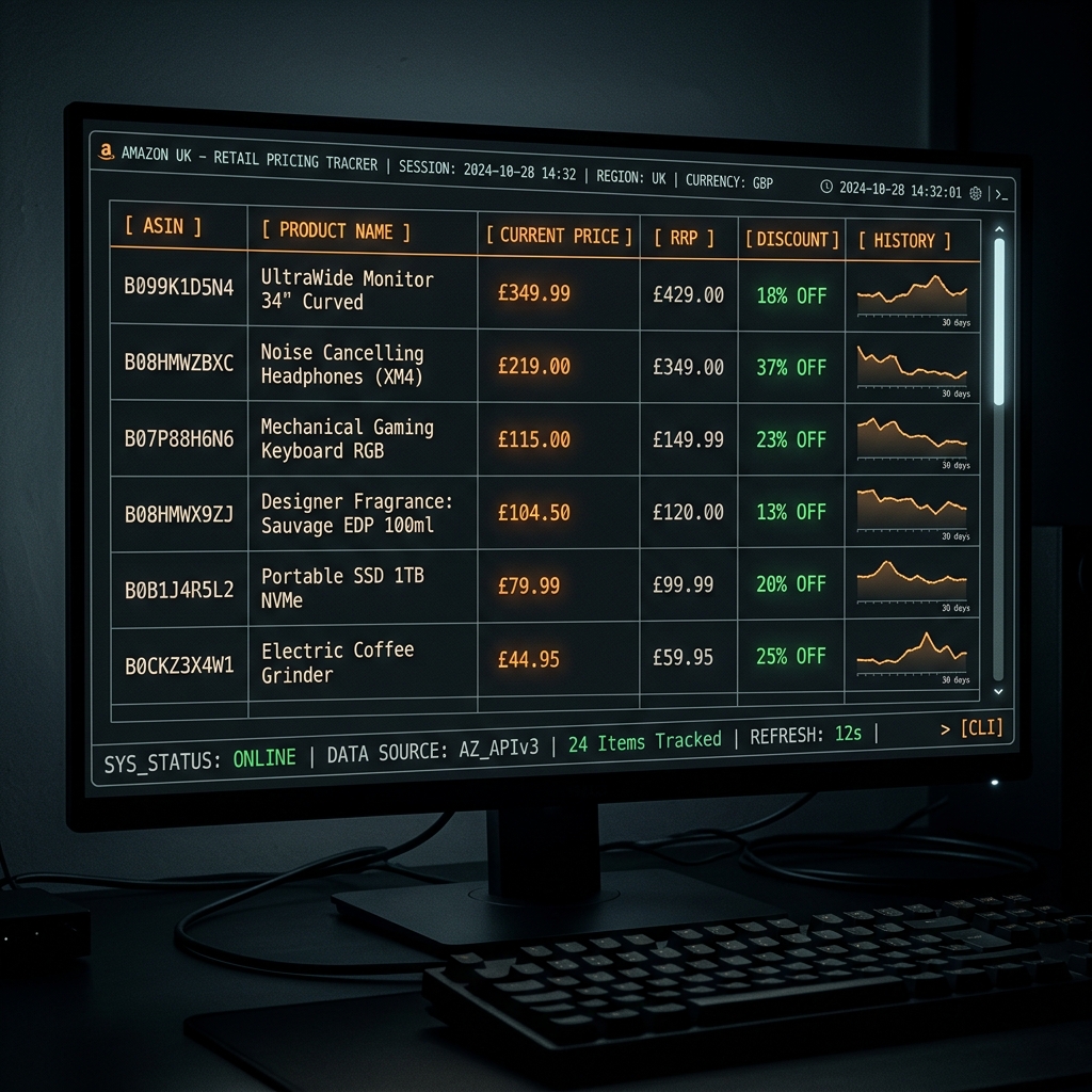 The Glitchdeals raw pricing data terminal — navigating the live anomaly stream